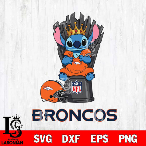 Denver Broncos Stitch King Football SVG DXF EPS PNG FILE, Stitch File Cut,NFL Digital Download,Instant Download, Silhouette
