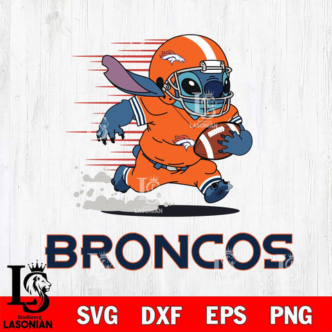 Denver Broncos Stitch Run Football SVG DXF EPS PNG FILE, NFL File Cut, Digital Download,Instant Download, Silhouette, Cricut