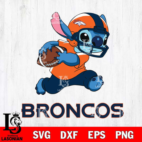 Denver Broncos Stitch Run Rugby Ball SVG DXF EPS PNG FILE, Stitch File Cut,NFL Digital Download,Instant Download, Silhouette