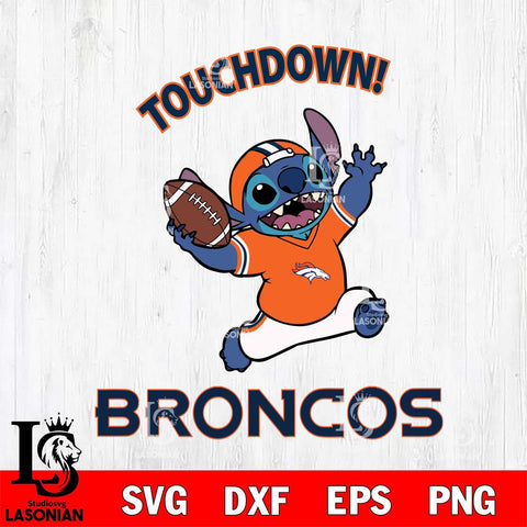 Denver Broncos Stitch Touchdown SVG DXF EPS PNG FILE, NFL File Cut, Digital Download,Instant Download, Silhouette, Cricut