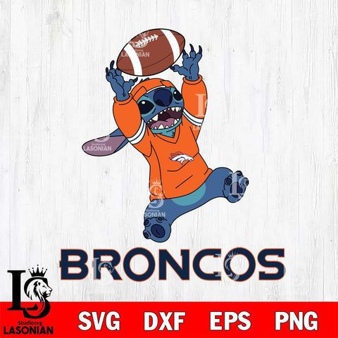 Denver Broncos Stitch playing football SVG DXF EPS PNG FILE, NFL File Cut, Digital Download,Instant Download, Silhouette, Cricut