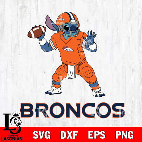 Denver Broncos Stitch throw the ball SVG DXF EPS PNG FILE, NFL File Cut, Digital Download,Instant Download, Silhouette, Cricut