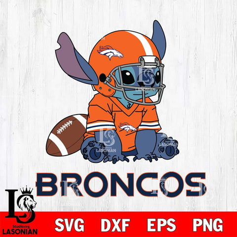 Denver Broncos Stitch with a football SVG DXF EPS PNG FILE, NFL File Cut, Digital Download,Instant Download, Silhouette, Cricut