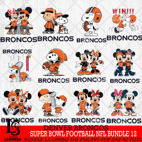 Denver Broncos Super Bowl NFL Bundle 12 Svg Eps Dxf Png File, NFL svg , Digital Download , Instant Download, Cricut File