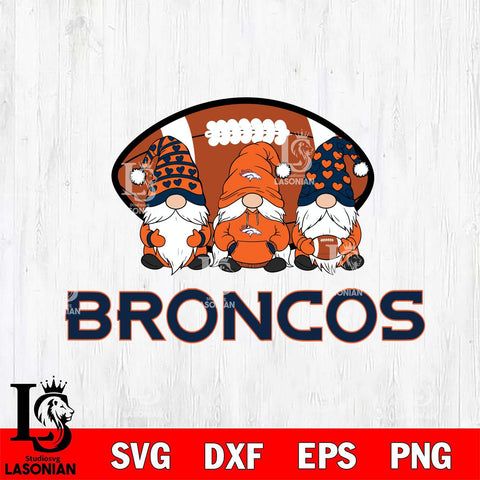 Denver Broncos Three Gnome Football File Cut, NFL SVG, Digital Download , CHRISTMAS Criucut , Silhouette