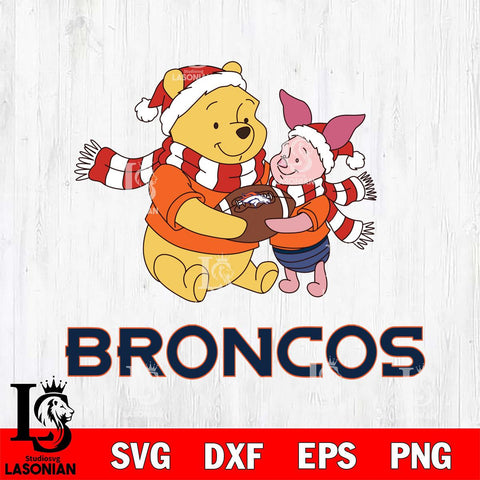 Denver Broncos Winnie the Pooh & Piglet Football Cricut,Christmas SVG DXF EPS PNG FILE, Digital Download,Instant Download, Silhouette
