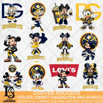 Denver Nuggets Disney character NBA Bundle 12 Svg Eps Dxf Png File, Digital Download, Instant Download