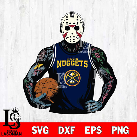 Denver Nuggets Jason Voorhees Horror basketball SVG DXF EPS PNG FILE, NBA File Cut,Halloween Digital Download,Instant Download, Silhouette
