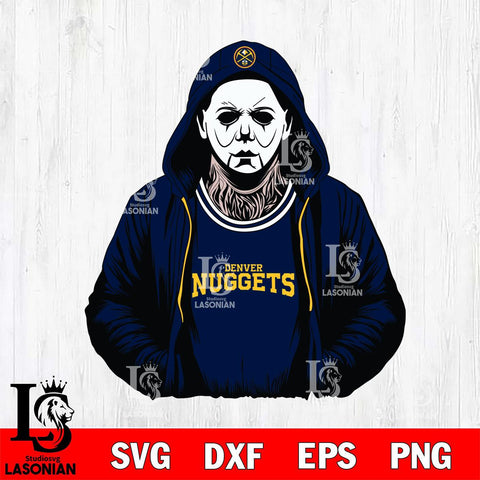 Denver Nuggets Michael Myers Horror basketball SVG DXF EPS PNG FILE, NBA File Cut,Halloween Digital Download,Instant Download, Silhouette