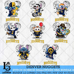 Denver Nuggets Stitch Horror Halloween NBA Bundle Svg Eps Dxf Png File, Digital Download, Instant Download
