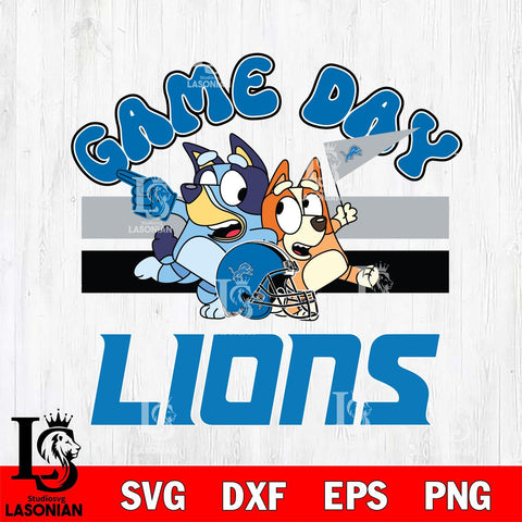 Detroit Lions Bluey & Bingo 9 Svg Eps Dxf Png File, NFL svg, Digital Download, Instant Download