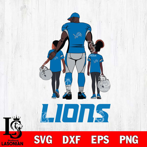 Detroit Lions 3 Father and son Rugby SVG DXF EPS PNG FILE,NFL SVG, Father day Digital Download,Instant Download, Silhouette