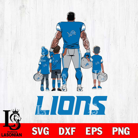Detroit Lions 4 Father and son Rugby SVG DXF EPS PNG FILE,NFL SVG, Father day Digital Download,Instant Download, Silhouette