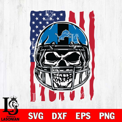 Detroit Lions American Skull Helmet Svg Eps Dxf Png File, Digital Download, Instant Download