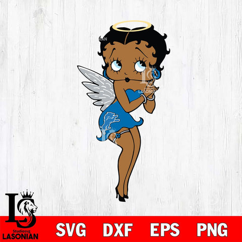 Detroit Lions Betty Boop Angel SVG Svg Eps Dxf Png File, Digital Download, Instant Download