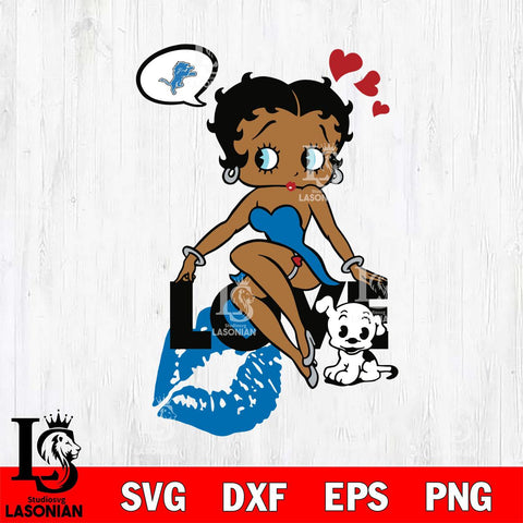 Detroit Lions Betty Boop Love SVG 2 Svg Eps Dxf Png File, Digital Download, Instant Download