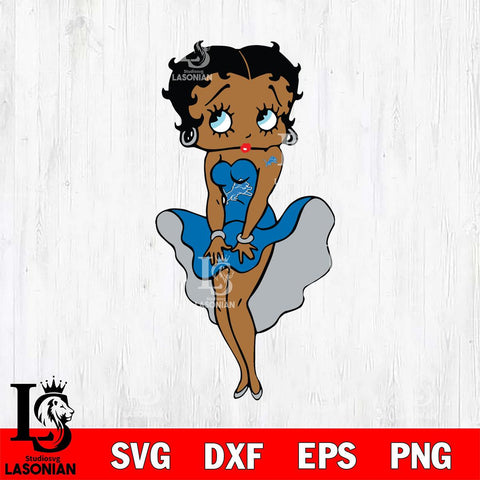 Detroit Lions Betty Boop Sexy Cheering SVG Svg Eps Dxf Png File, Digital Download, Instant Download