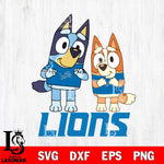 Detroit Lions Bluey & Bingo 6 Svg Eps Dxf Png File, NFL svg, Digital Download, Instant Download