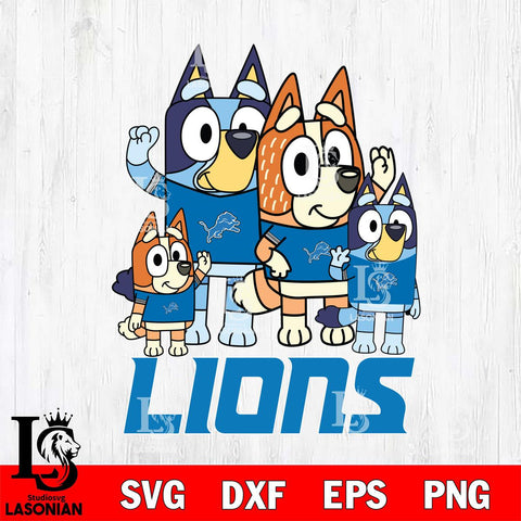Detroit Lions Bluey & Bingo 7 Svg Eps Dxf Png File, NFL svg, Digital Download, Instant Download