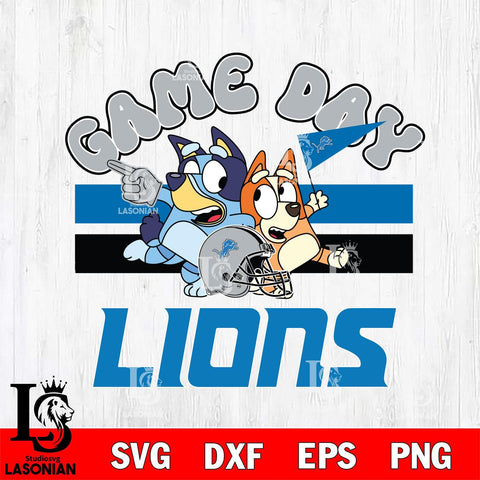 Detroit Lions Bluey Chilli  Game day NFL Svg Eps Dxf Png File, Digital Download, Instant Download
