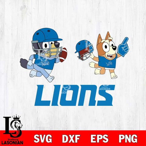 Detroit Lions Bluey Chilli NFL 2 Svg Eps Dxf Png File, Digital Download, Instant Download