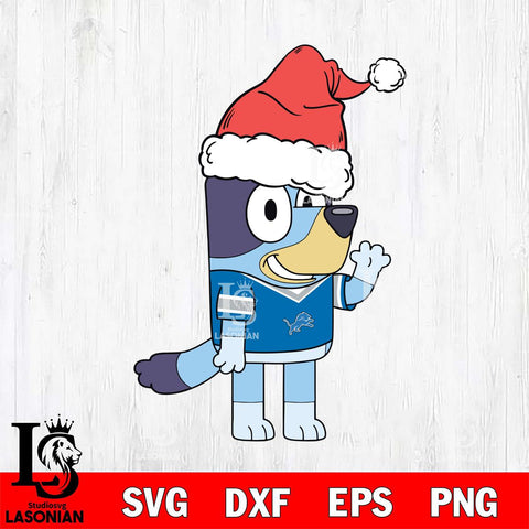 Detroit Lions Bluey Christmas Svg Eps Dxf Png File, Digital Download, Instant Download