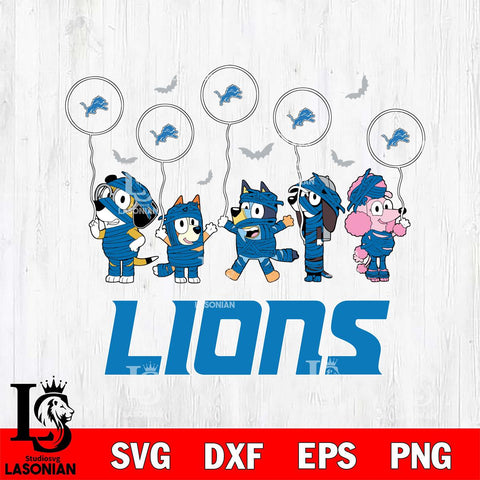 Detroit Lions Bluey Halloween Spooky Svg Eps Dxf Png File, Digital Download, Instant Download