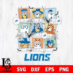 Detroit Lions Bluey Halloween Sport Svg Eps Dxf Png File, Digital Download, Instant Download