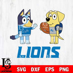 Detroit Lions Bluey Lucky Svg Eps Dxf Png File, Digital Download, Instant Download