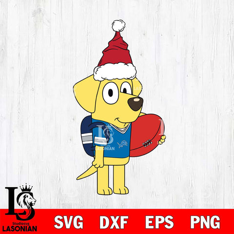 Detroit Lions Bluey Lucky Christmas Svg Eps Dxf Png File, Digital Download, Instant Download