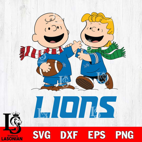 Detroit Lions Charlie Brown & Linus Football Cricut,Christmas SVG DXF EPS PNG FILE, Digital Download,Instant Download, Silhouette