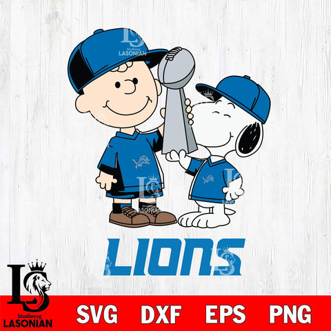 Detroit Lions Charlie Brown and Snoopy Champions Svg Eps Dxf Png File, NFL svg , Digital Download , Instant Download, Cricut File