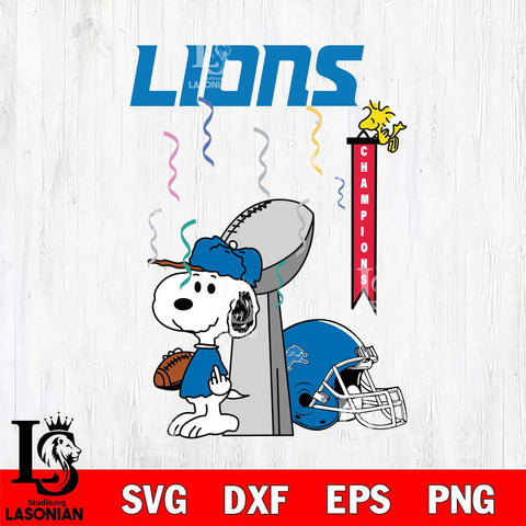 Detroit Lions Charlie Brown and Snoopy Super Bowl Svg Eps Dxf Png File, NFL svg , Digital Download , Instant Download, Cricut File