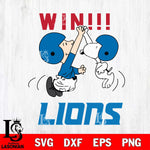 Detroit Lions Charlie Brown and Snoopy Win Svg Eps Dxf Png File, NFL svg , Digital Download , Instant Download, Cricut File