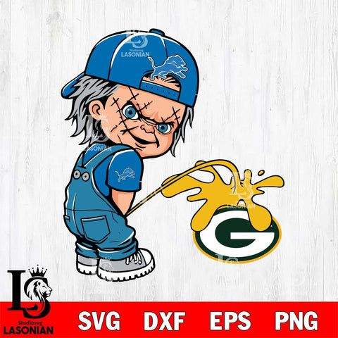 Detroit Lions Chucky Piss On Green Bay Packers Svg Eps Dxf Png File, Digital Download, Instant Download