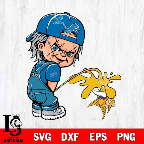 Detroit Lions Chucky Piss On Minnesota Vikings Svg Eps Dxf Png File, Digital Download, Instant Download