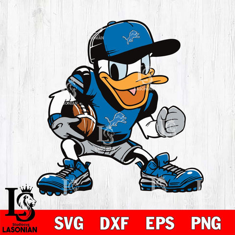 Detroit Lions Donal Duck Svg Eps Dxf Png File, Digital Download, Instant Download