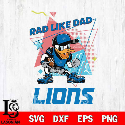 Detroit Lions Donal Duck Rad Like Dad SVG DXF EPS PNG FILE, Disney Father day File Cut,Digital Download,Instant Download,Disney Svg Files