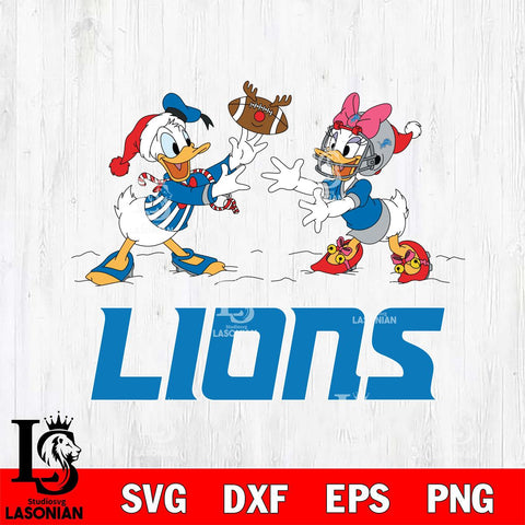 Detroit Lions Donald Duck & Daisy Duck Football Cricut,Christmas SVG DXF EPS PNG FILE, Digital Download,Instant Download, Silhouette