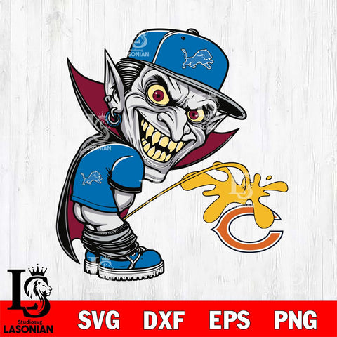 Detroit Lions Dracula Piss On Chicago Bears Svg Eps Dxf Png File, Digital Download, Instant Download