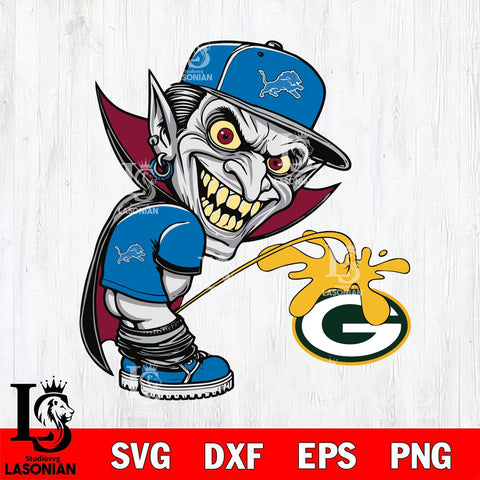 Detroit Lions Dracula Piss On Green Bay Packers Svg Eps Dxf Png File, Digital Download, Instant Download
