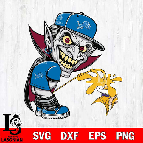 Detroit Lions Dracula Piss On Minnesota Vikings Svg Eps Dxf Png File, Digital Download, Instant Download