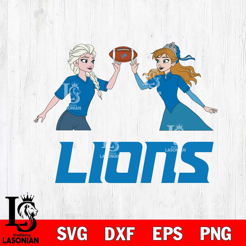 Detroit Lions Elsa & Anna Football Cricut,Christmas SVG DXF EPS PNG FILE, Digital Download,Instant Download, Silhouette