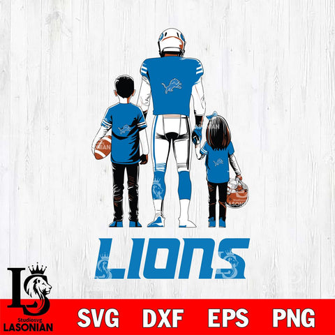 Detroit Lions Father And Child Football SVG DXF EPS PNG FILE,NFL SVG, Father day Digital Download,Instant Download, Silhouette