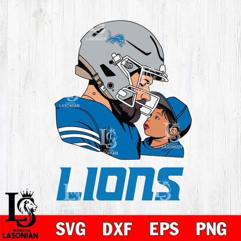 Detroit Lions Father And Child Rugby SVG DXF EPS PNG FILE,NFL SVG, Father day Digital Download,Instant Download, Silhouette