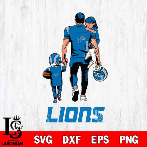 Detroit Lions Father And Son Football SVG DXF EPS PNG FILE,NFL SVG, Father day Digital Download,Instant Download, Silhouette