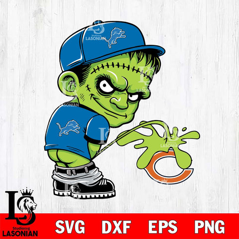 Detroit Lions Frankenstein Piss On Chicago Bears Svg Eps Dxf Png File, Digital Download, Instant Download