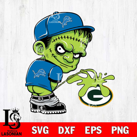 Detroit Lions Frankenstein Piss On Green Bay Packers Svg Eps Dxf Png File, Digital Download, Instant Download