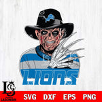 Detroit Lions Freddy Krueger Horror Halloween Svg Eps Dxf Png File, Digital Download, Instant Download