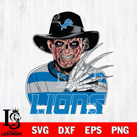 Detroit Lions Freddy Krueger Horror Halloween Svg Eps Dxf Png File, Digital Download, Instant Download